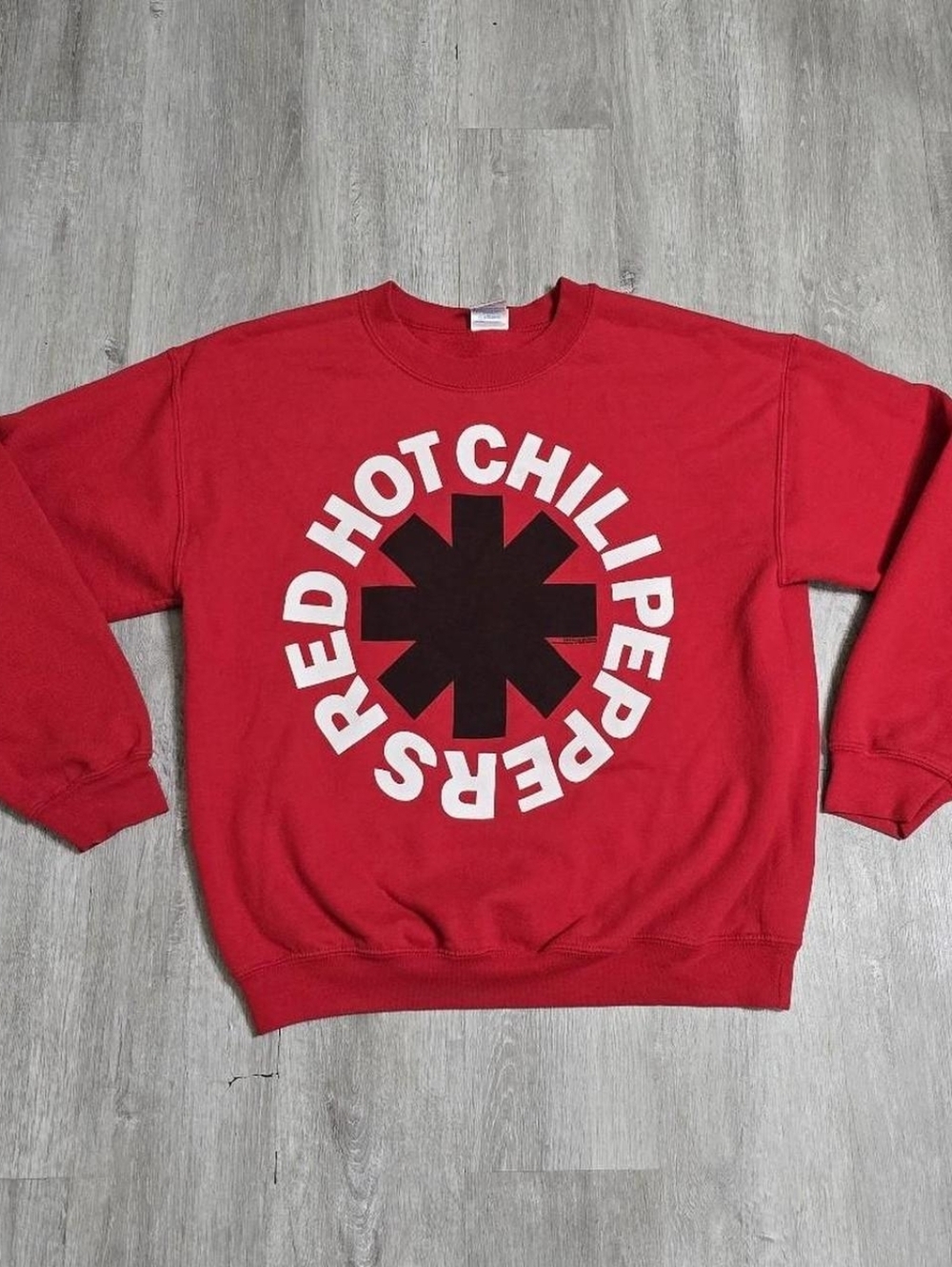 2012 Red Hot Chili Peppers RHCP Spell Out Sweatshirt Crewneck Red Size Medium